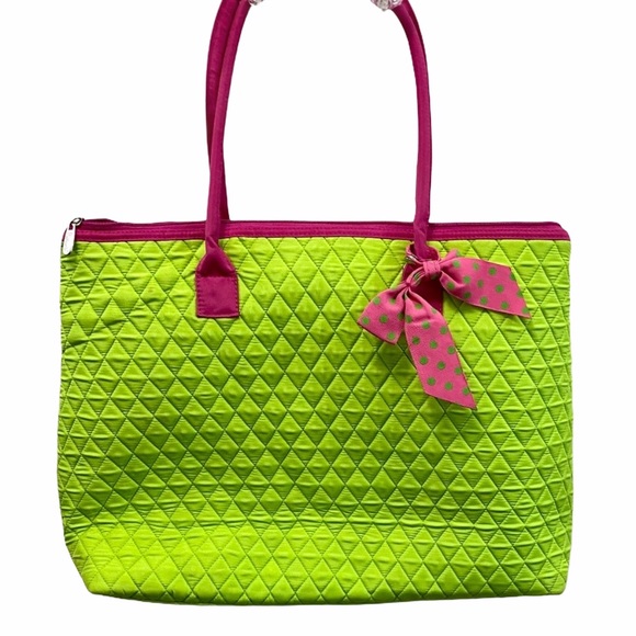 Belvah Quilted Women’s Baby Diaper Bag Neon Green - Picture 1 of 16